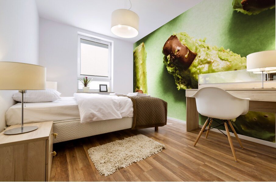 Ghastly green Halloween finger food Mural print