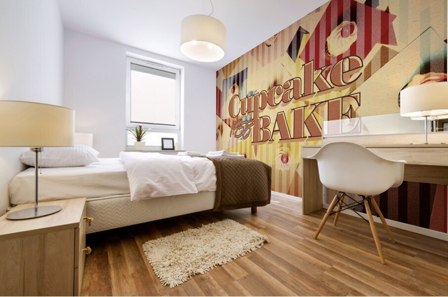 Cupcake BAKE 1958 Mural print