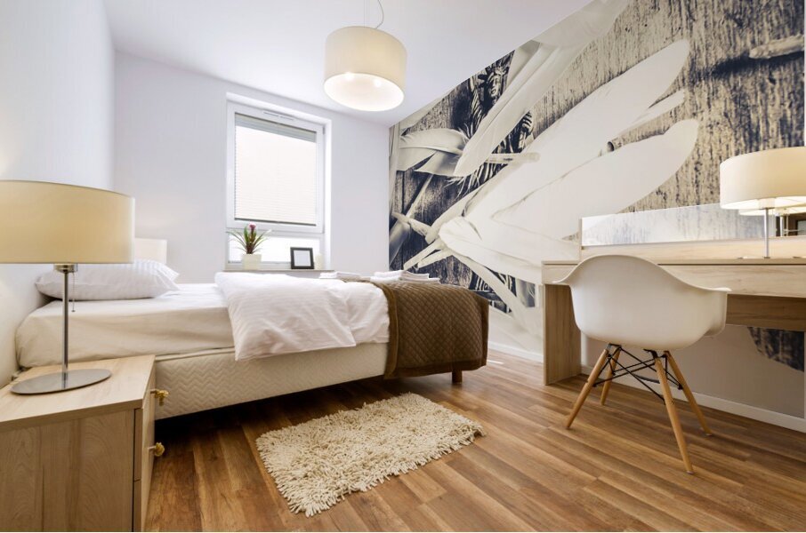 Feathers of freedom and the statue of liberty Mural print