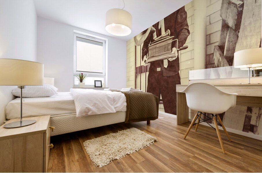 Jazz man in the back alley Mural print