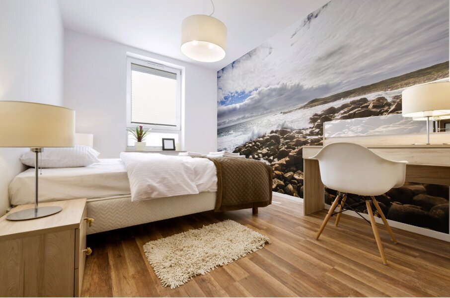 Sun rising over the ocean Mural print