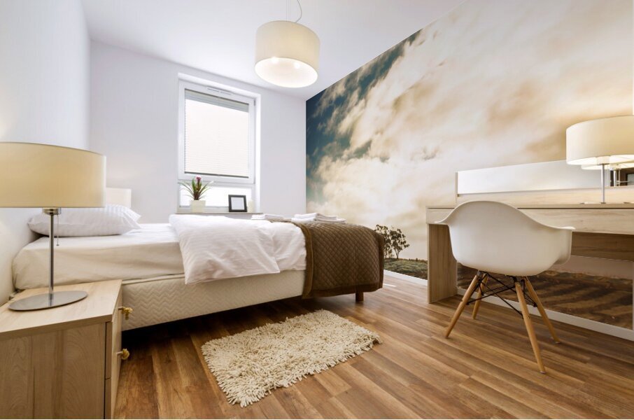 Cherry farm in the sowing Mural print