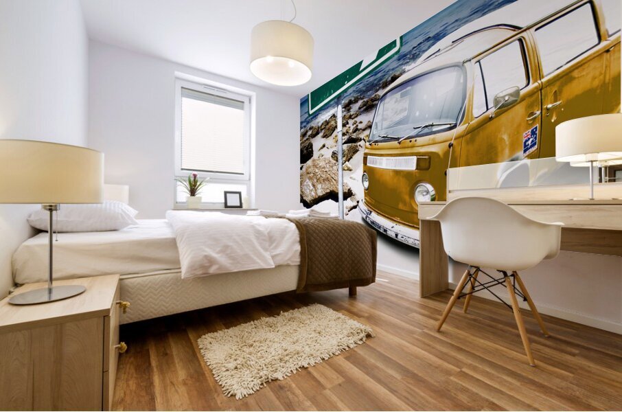 Retro Beach Van Mural print