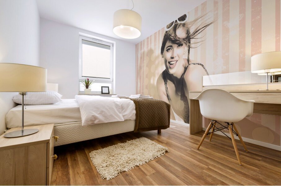 Hot summer day pin up model Mural print