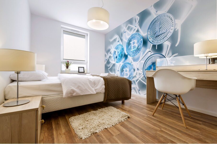 Blockchain network Mural print