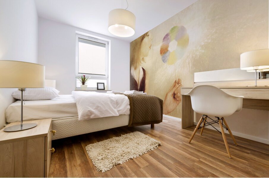 Spiritual woman channelling her soul energy Mural print