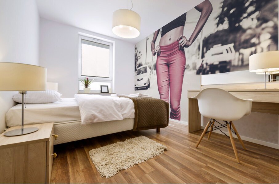 High street fashion model in luxury apparel  Mural print