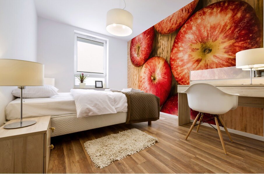 Delicious red apples Mural print