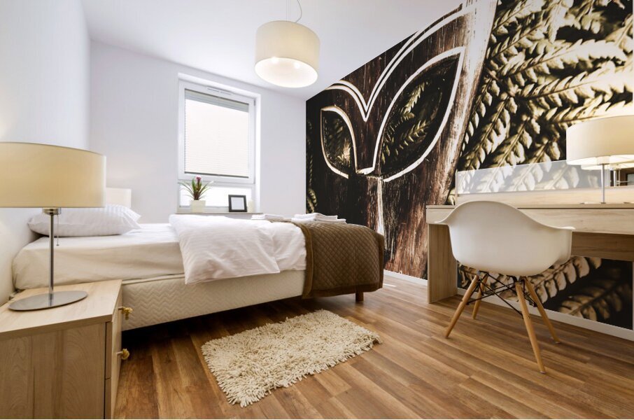 Rainforest tribal mask Mural print