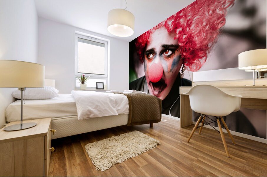 Ms Frightened The Scared Clown Mural print