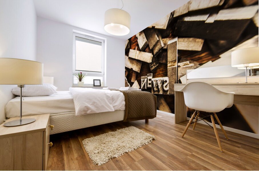 News in press typeset Mural print