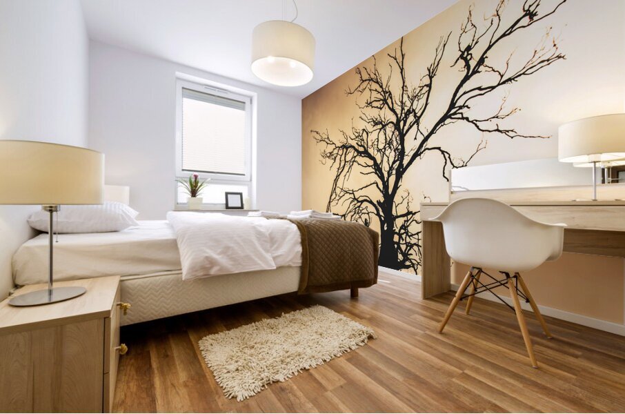 Dead tree silhouette Mural print