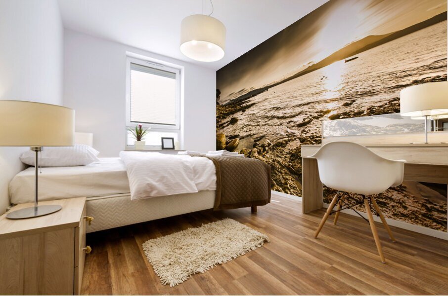 Atmospheric dusk seascape Mural print