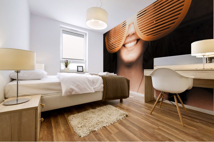 Woman With Funny Sunglasses Mural print