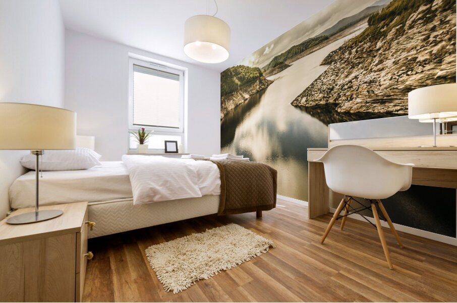 Cloudy blue lakes Mural print