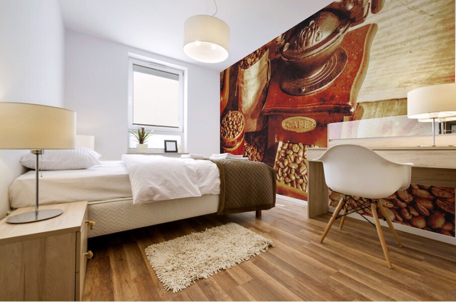 Old bean mill decor. Kitchen art Mural print