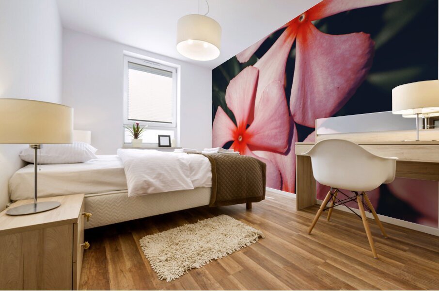 Flowering Pink Periwinkle Mural print