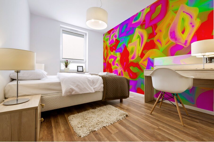 Neon love Mural print