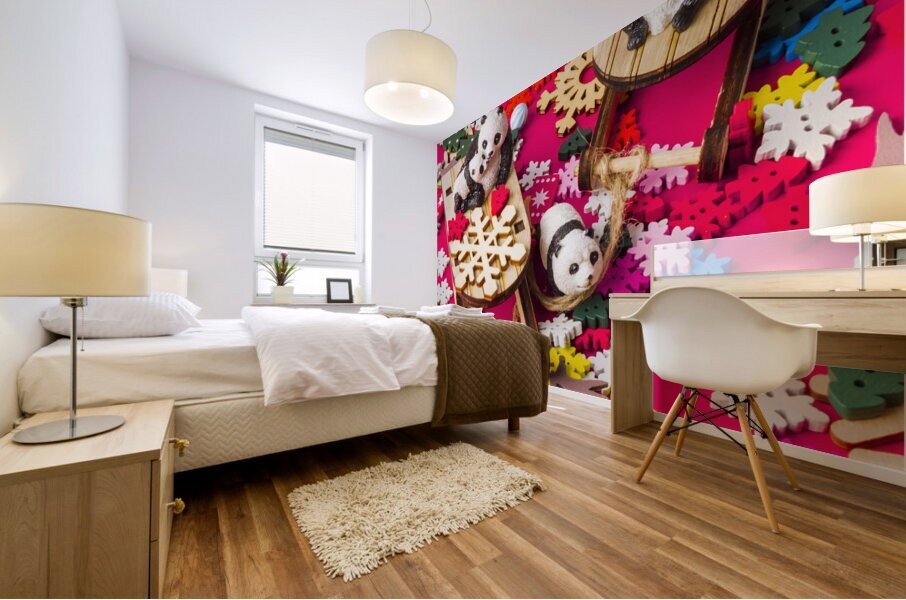 Christmas Pandas Mural print