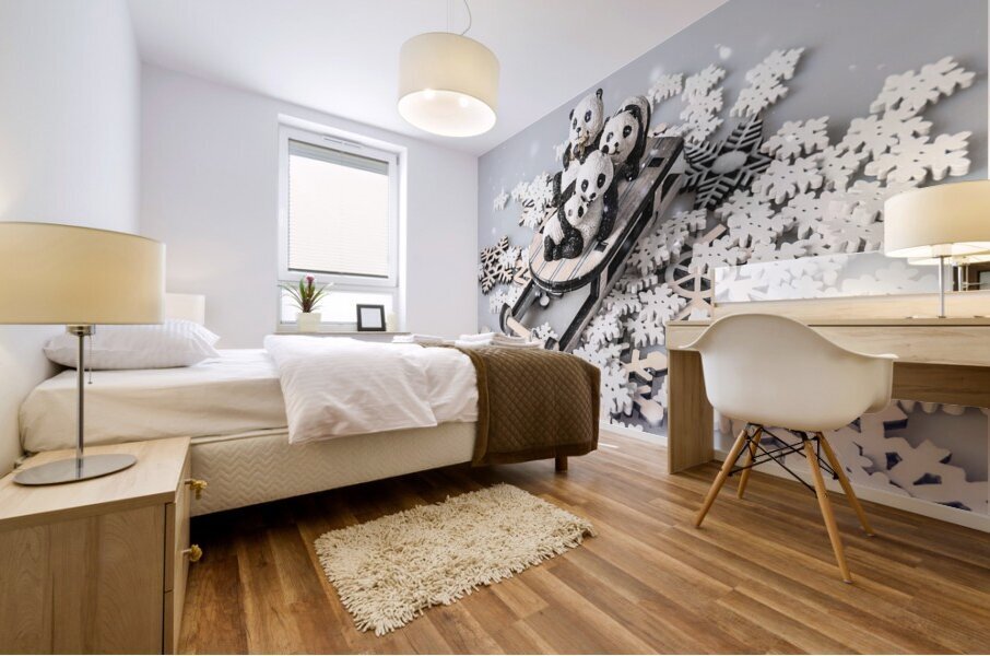 White winter adventure Mural print