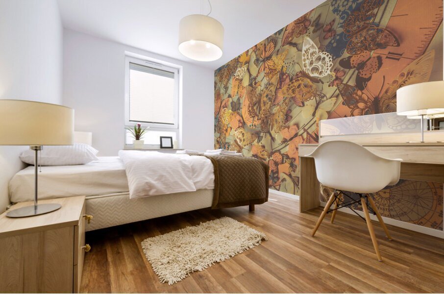 With faded colors and intricate markings Mural print