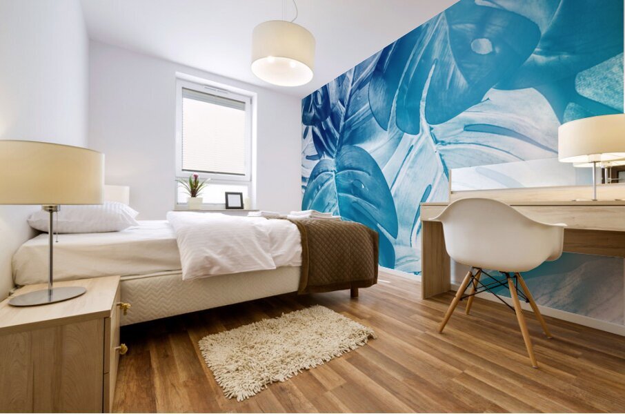 Tropical blue Mural print