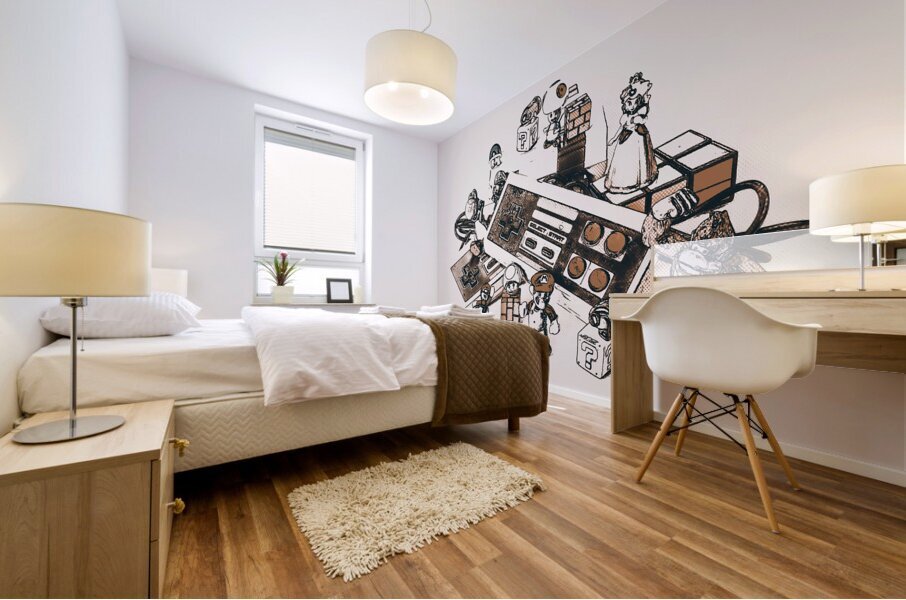 A retro gaming landscape Mural print