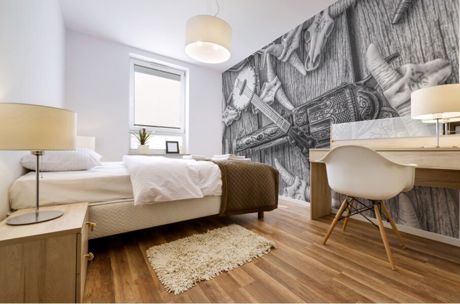 Banjos boom sticks and bones Mural print