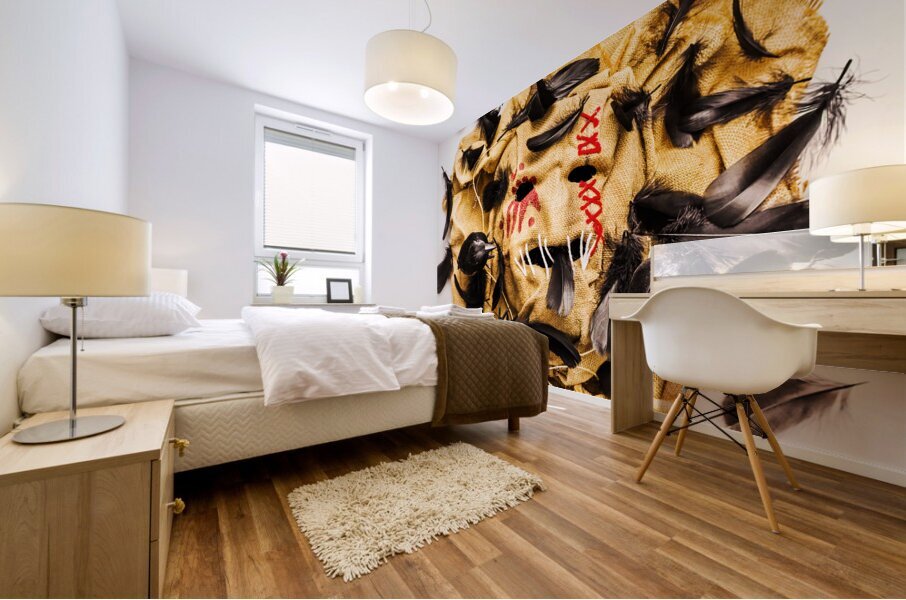 Crowed and feathered Mural print