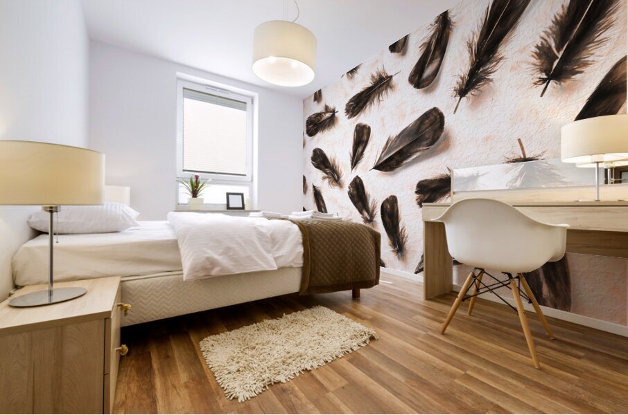 A feathery foray Mural print