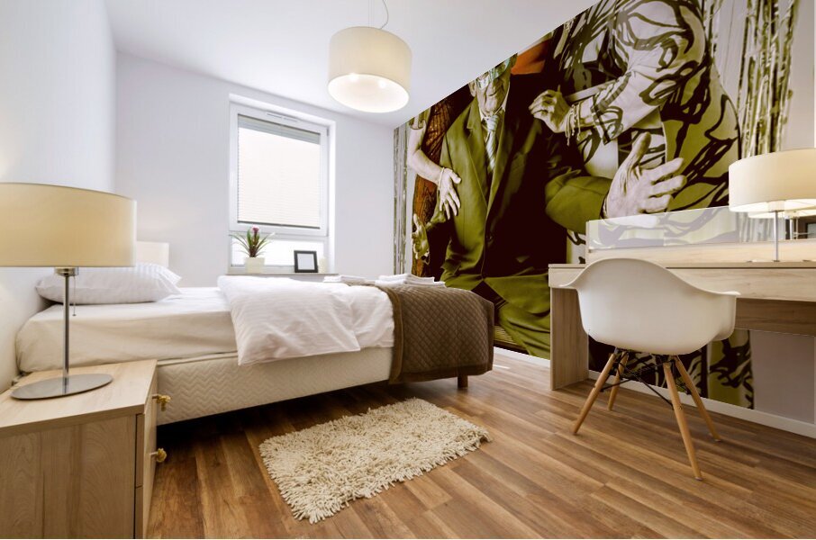 Masked revelry Mural print