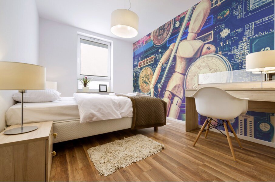 Mannequin making coin Mural print