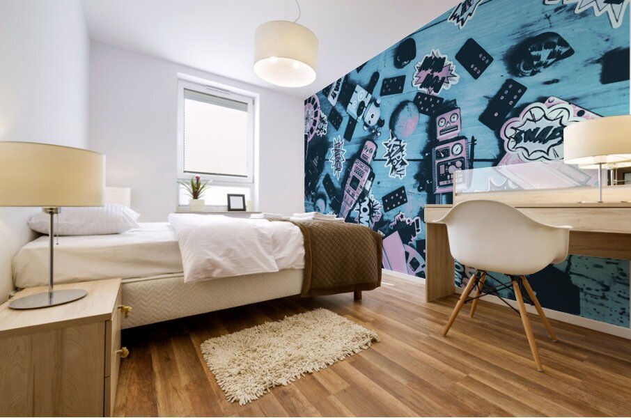 Robot Comic Strip Mural print