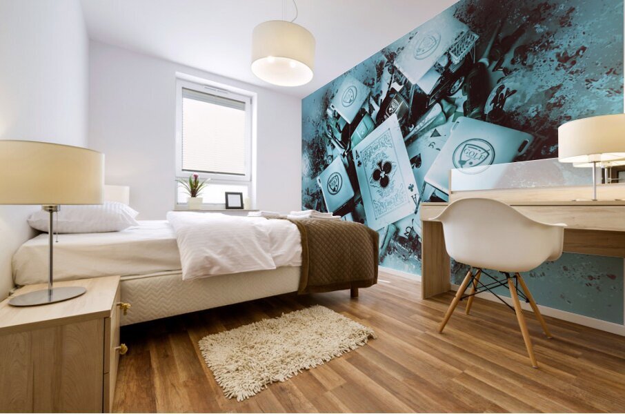 Golfing in the rain Mural print