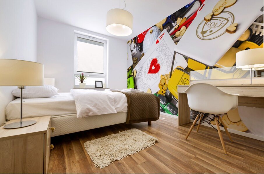 Hearts and carts Mural print