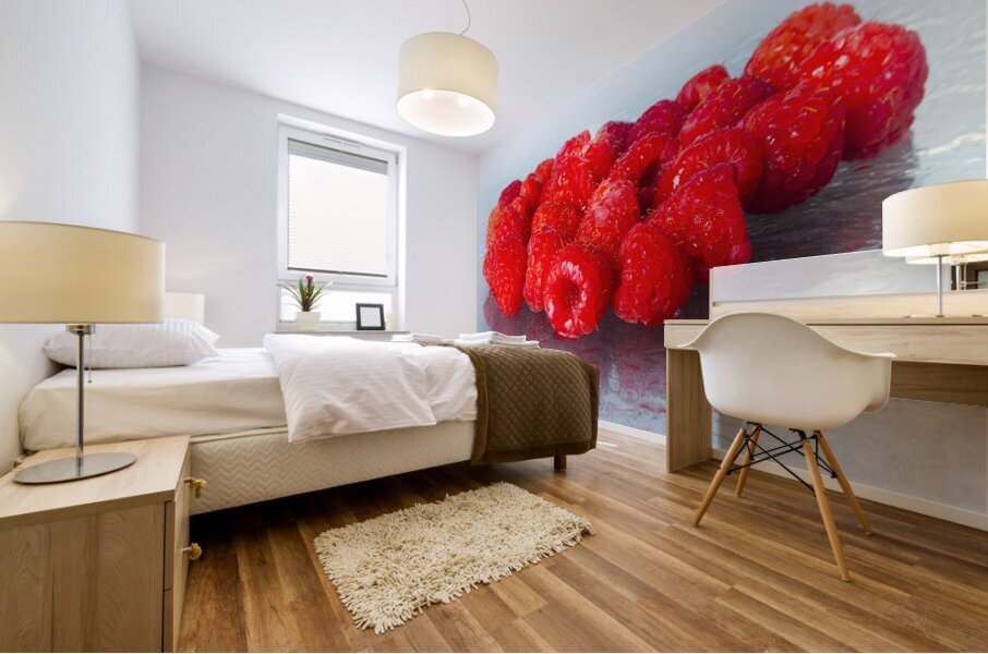 Still life raspberries Mural print
