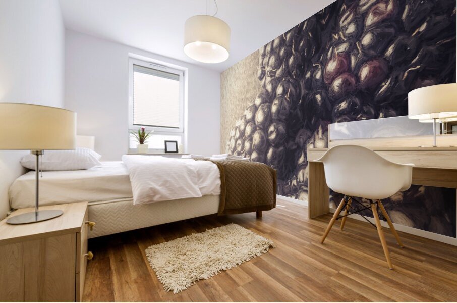 Sunlit berries Mural print