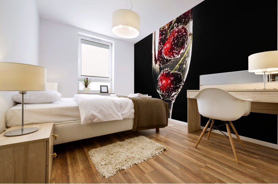 Cherry champagne Mural print