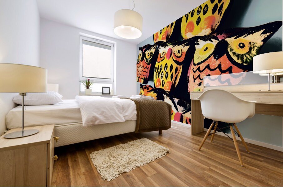 Owlrangement  Mural print