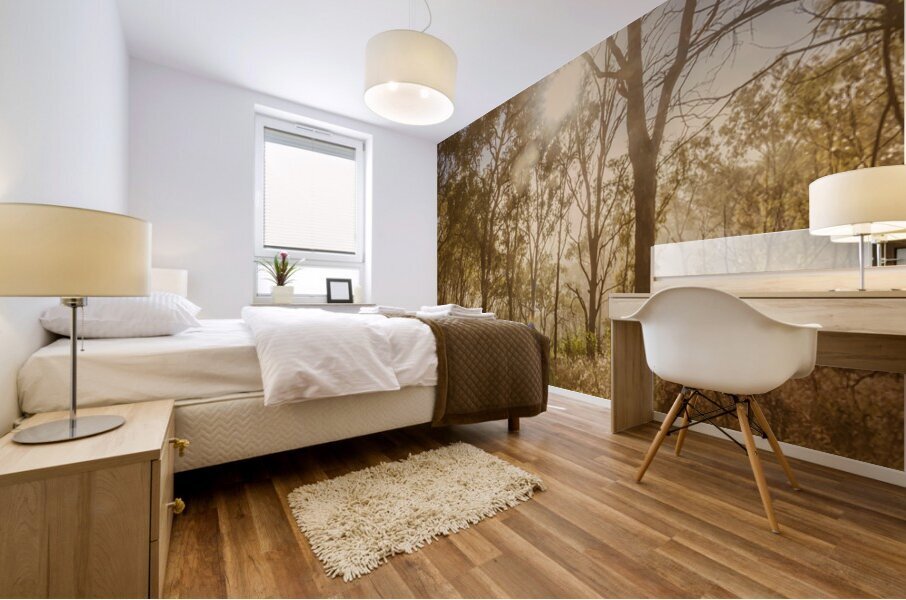 Sunflares And Foliage Mural print