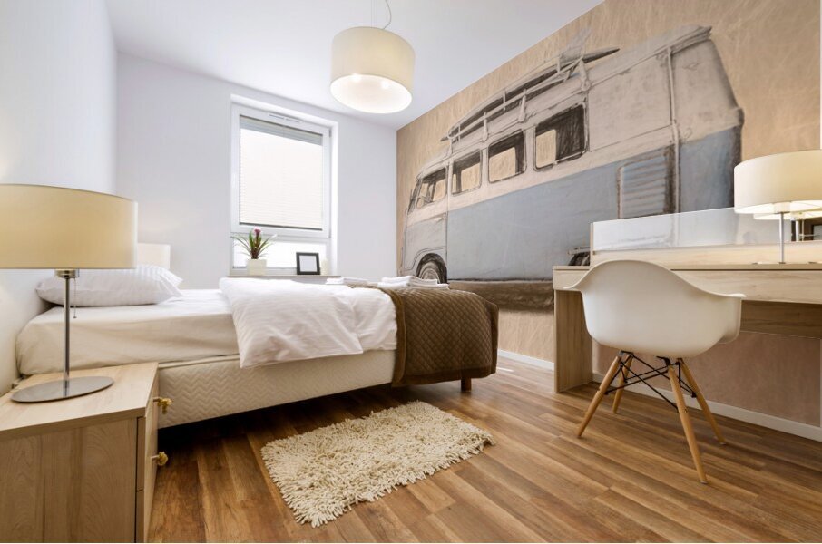 Bygone Beach Bus Mural print