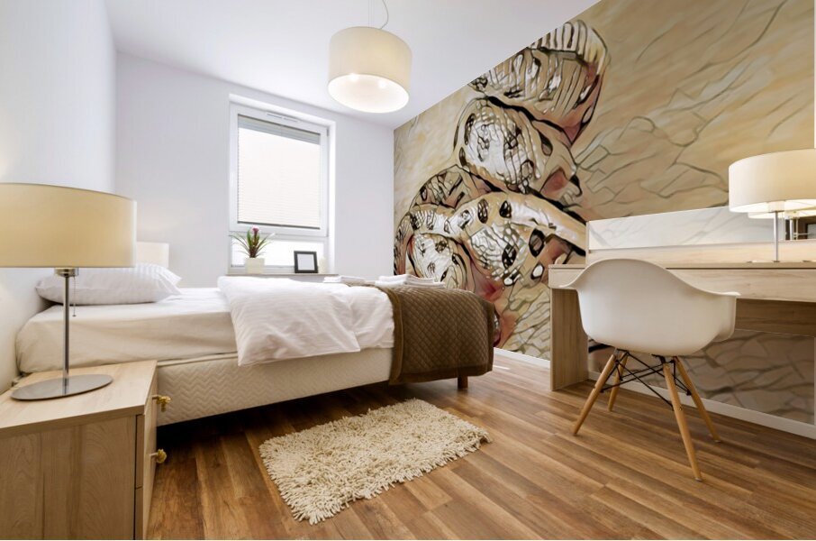 Desert Sun Serpent Mural print