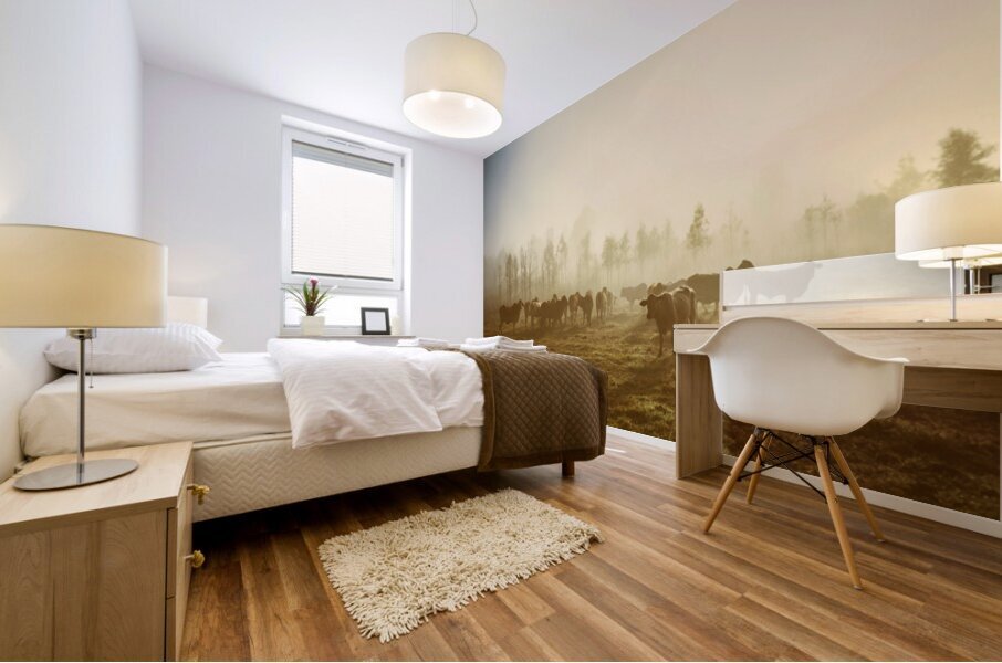 Foggy Farm Mural print