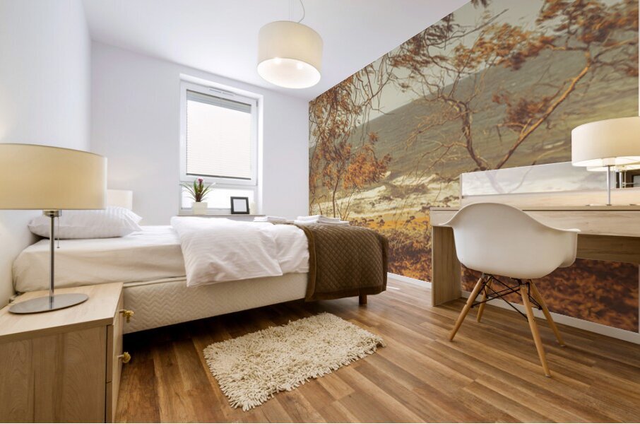 Orange Autumns By The Sea Mural print