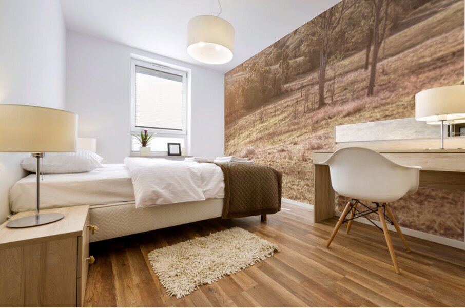 Bathes The Hills Mural print