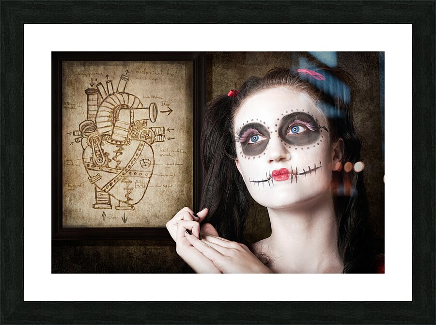 Sugar skull mechanical romance Picture Frame print