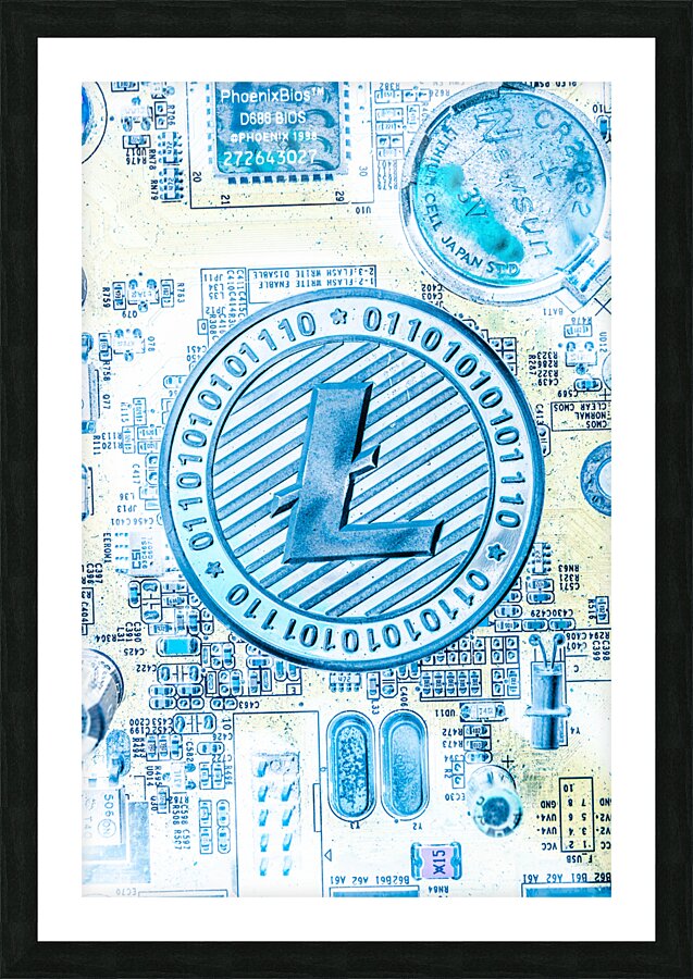 Litecoin design Picture Frame print