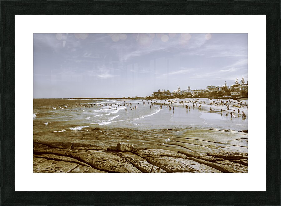 Old Sunshine Coast bathers Picture Frame print