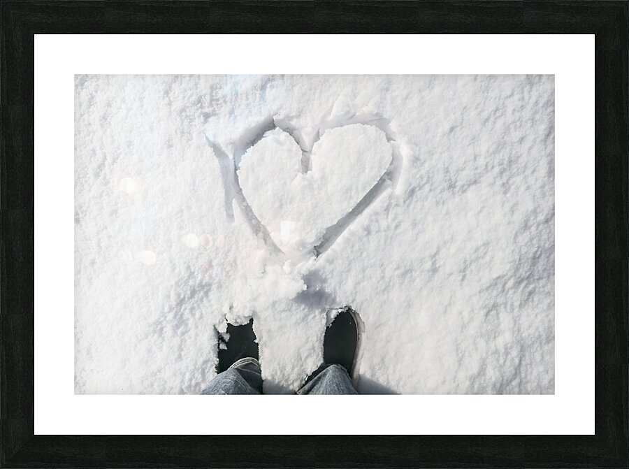 Romantic snow vacation Picture Frame print