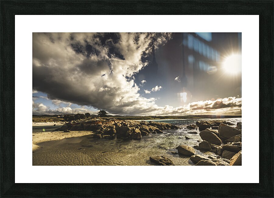 Smoke like clouds on The Bay Of Fires Picture Frame print